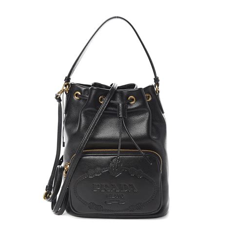 prada secchiello bucket bag|PRADA Glace Calfskin Embossed Secchiello Bucket Bag.